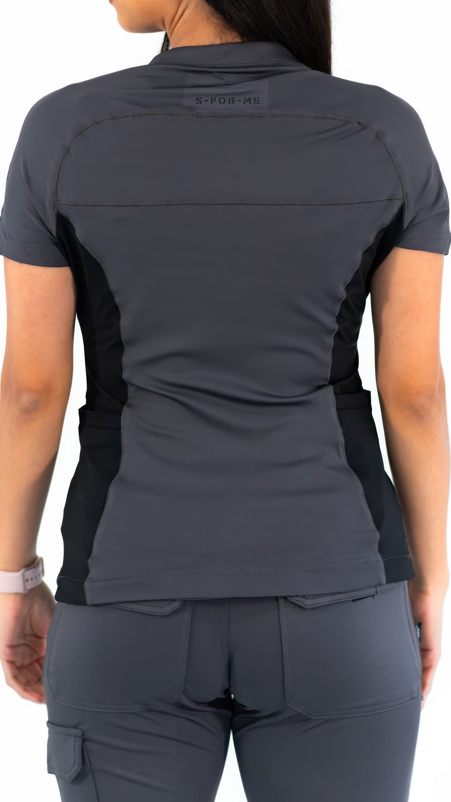 Filipina Quirúrgica Super Stretch Gris - Negro Mujer, Scrubs 905