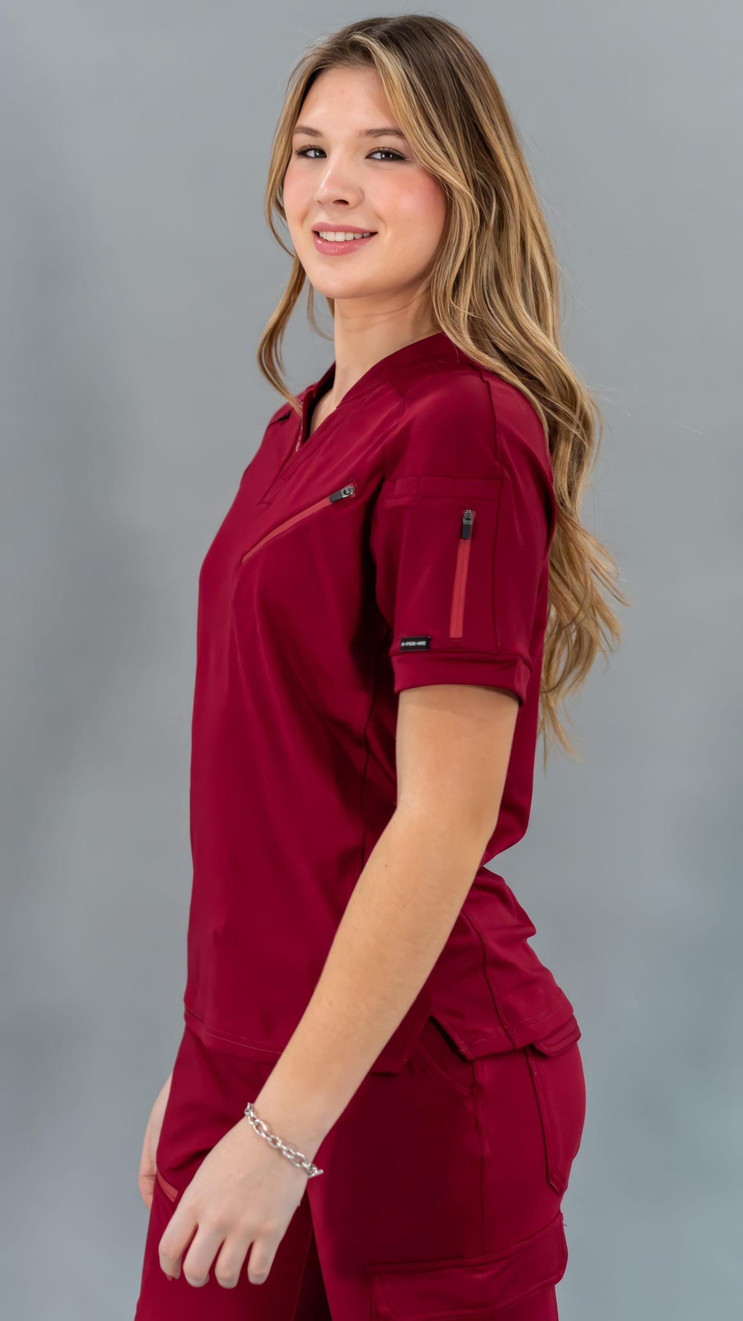 Filipina Unisex Quirúrgica Super Stretch Vino, Scrubs 905