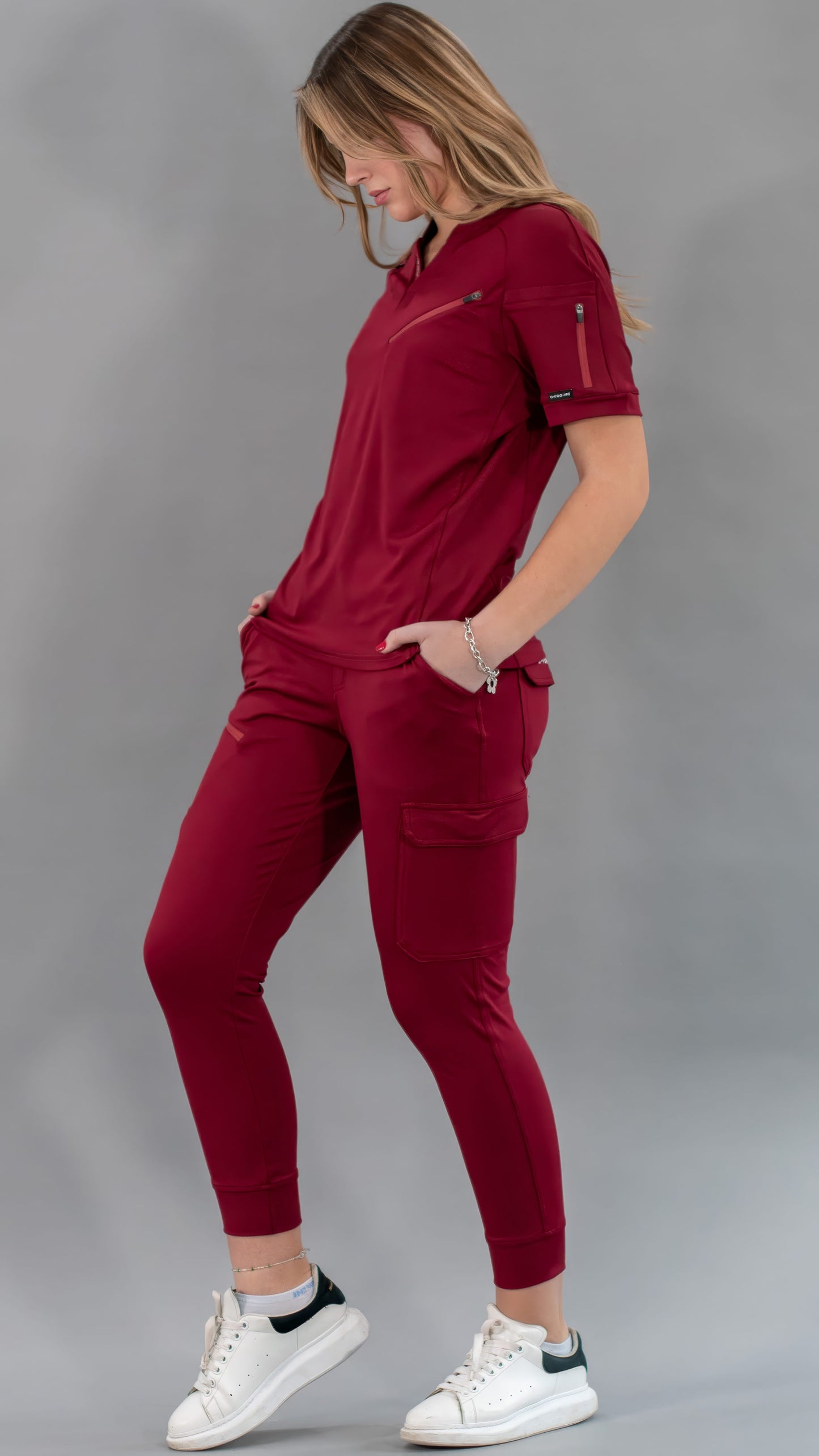 Filipina Unisex Quirúrgica Super Stretch Vino, Scrubs 905