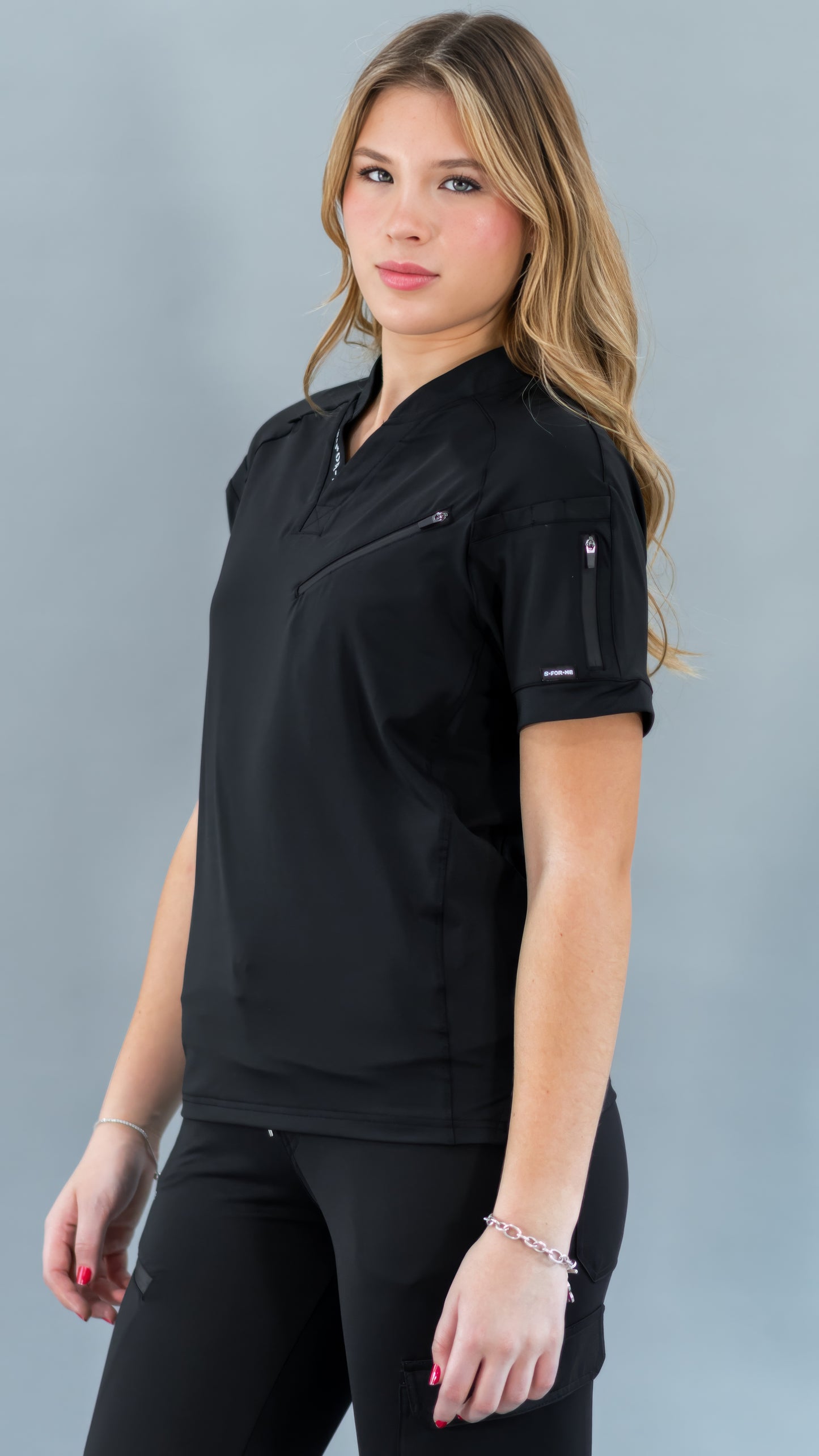 Filipina Unisex Quirúrgica Super Stretch Negro Mujer, Scrubs 905