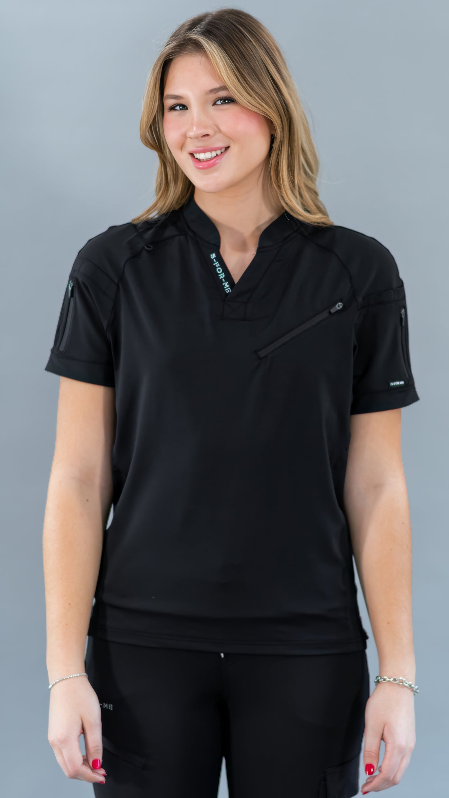 Filipina Unisex Quirúrgica Super Stretch Negro Mujer, Scrubs 905